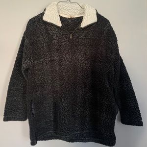 dark sherpa pullover
